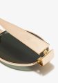 CREEK Trendy Retro Oval Sunglasses for Women – Golden Frame with Green UV Lenses | 2025 Designer Fashion Shades. 