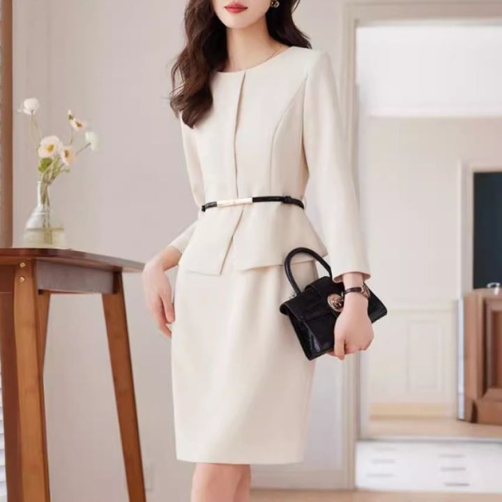 Women's%20Professional%20Dresses%20Suits,%20Women's%20Slim%20Temperament,%20Hip%20Dress%20Skirts,%20Hosts,%20Hotel%20Office%20Lady%20Overalls%20with%20Belt%20-%20Image%202