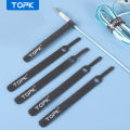 TOPK Releasable Cable Organizer Ties Mouse Earphones Wire Management Nylon Cable Ties Reusable Loop Hoop Tape Straps Tie.