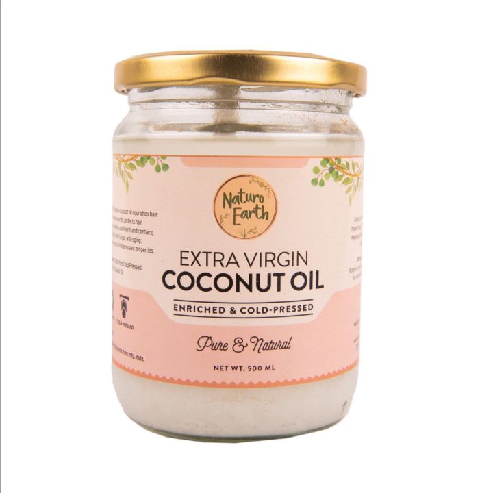 Naturo Earth Organic Cold Pressed Extra Virgin Coconut Oil 500Ml