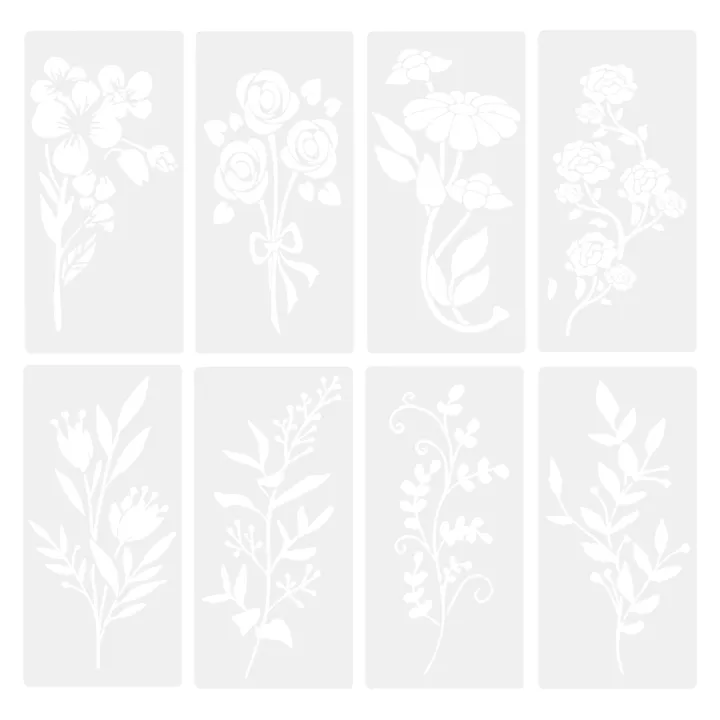 Garden Fence Large Flower Stencils-DIY Decoration,Giant Reusable Floral Stencil For Painting On Wood Walls Fence Pattern