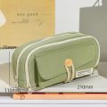 Cute And Convenient Canvas Pencil Case Large Opening Capacity for Student Supplies Cosmetics Travel Handbag 1pc. 