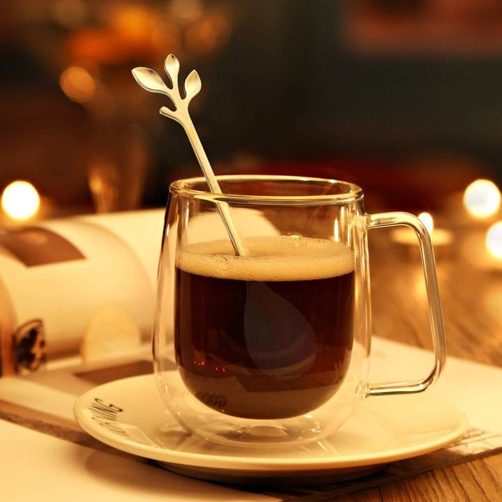 6pcs/Set%20Long%20Handle%207.4-Inch%20Leaf%20Teaspoons%20Gold%20Stainless%20Steel%20Coffee%20stirring%20spoon%20Kitchen%20Tools%20-%20Image%205