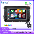 BQCC 2 Din 7“ MP5 Car Radio FM AM RDS Mirrorlink Carplay Android Auto Car Stereo For Volkswagen VW CC Passat B7 Polo Golf 5 6. 