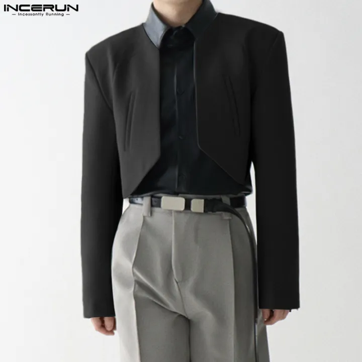 INCERUN%20Men%20Blazer%20Solid%20Color%20Open%20Stitch%20Long%20Sleeve%20Irregular%20Thin%20Suits%20Men%202024%20Streetwear%20Fashion%20Casual%20Crop%20Coats%20S-5XL%20-%20Image%203