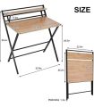 Wood Folding Table for Office Work Desktop Table Work from Home Table PC Table Study Table for Adults Gaming Table Reading Writing Desk for Home Workstation and Office. 