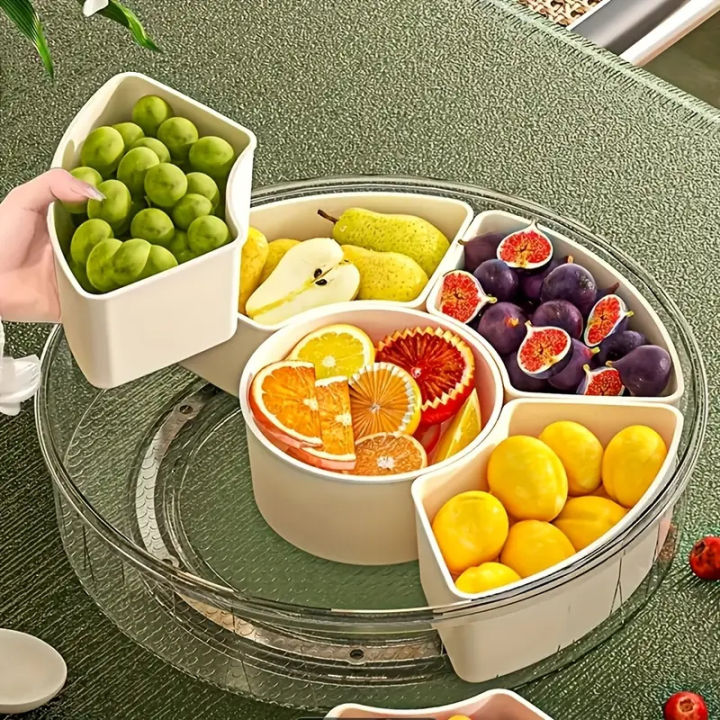 Divided%20Rotating%20Serving%20Tray%20with%20Lid%20and%20Handle,%20Portable%20Snackle%20Box%20for%20Fruits%20Snacks%20Veggie%20Charcuterie,%20Clear%20Snack%20Spinne%20-%20Image%204