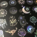 50pcs Holographic Glitter Stickers PET Transparent Shiny Waterproof Decorative Decals.