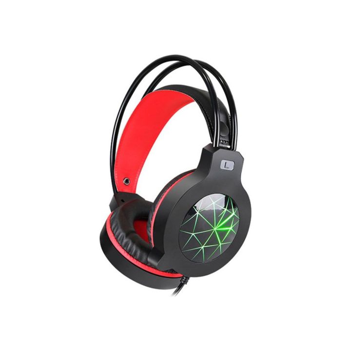 PolyGold Gaming Headphones PG-6920 USB LED Headset with Microphone Cool Crack Head Mounted Gaming Headphones