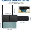 Polarized Sun Visor Extender for Car with Zipper Slider, Upgraded UV400 Car Sun Visor Extension with PC Lens and Side Sunshade. 