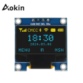 Aokin 0.96 inch OLED Display Screen Module I2C IIC 128x64 SS - D - 1306 3.3V-5V Blue/blue Yellow/White for Arduino ESP32 ESP8266. 