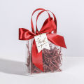 10pcs Clear PVC Gift Bags with Pink Ribbon Plastic Tote Bag Gift Wrap Bag for Wrapping Holiday Gifts  Shopping Birthday Supplies. 