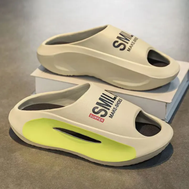 Popular eva slippers men's summer 2024 new beach sandals outer wear popular thick-soled aircraft slippers