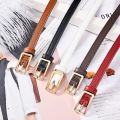 Women's Belt Minimalist Trendy Thin Belt High End Authentic Casual Versatile Needle Button Belt with Skirts Jeans Lady Belts New. 