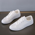 Women Sneakers Breathable Students Casual Sports Shoes Girl Flat Leather Pu White Shoes Woman Vulcanize Shoes.