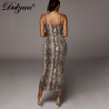 Dulzura Women Party Club Evening Streetwear Leopard Bodycon Midi Dress 2024 Summer Clothes Wholesale Items For Business.