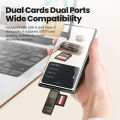 Toocki USB 2.0 Card Reader 2 in 1 USB C to SD TF Thunderbolt for Laptop PC Mobile Phone Accessories TF Cardreader SD OTG Adapter. 