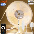 Tuya Smart WiFi COB LED Strip Light 320leds/M 12V Warm White Wardrobe Cabinet Lighting Room Decor  for Alexa  Assistant lightify. 