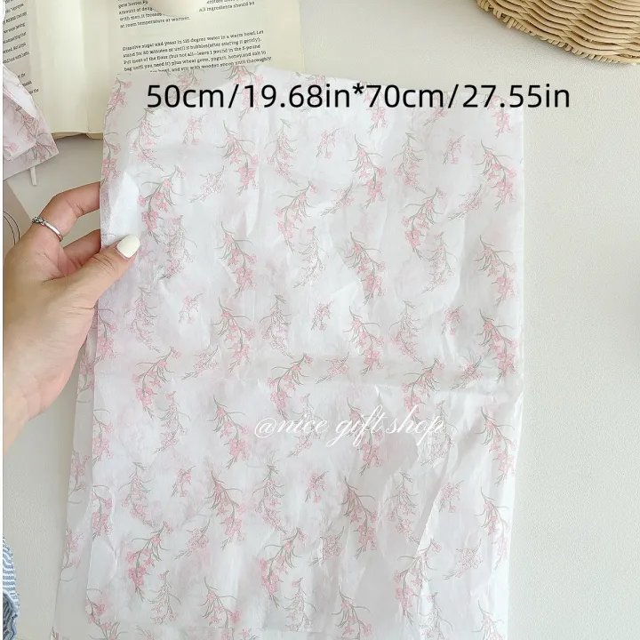 10/20pcs%20Pink%20Floral%20Tissue%20Paper%20Girl's%20Heart%20%20Wrapping%20Paper%20Holiday%20Birthday%20%20Decorative%20Paper%20Flower%20Wrapping%20Paper%20-%20Image%206
