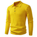 Autumn Mens Polo Sweater V Neck Long Sleeve Knit Button Polos Ribbed Casual Dress Pullover Sweaters Outdoor Winter Streetwear. 