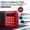 Portable Rechargeable Mini FM Radio Player Multi-function Plug-in Card Compact Design for Travel. 