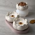 3-piece lotus tray vase resin mold gypsum diy home decoration novice crafts silicone mold production.