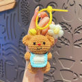 Cute Crochet Bouquet Keychain Mini Hand-knitted Flower Keychain Ring Car Bag Hanging Pendant Ornament Lover Valentine's Day gift. 