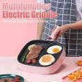 MIni Multifunctional Breakfast Machine NON Stick  3-In-1 Electric Griddle for Steaks & Eggs, Divided Electric Skillet Grill Pan Non-stick 5 Minutes Multifunction Brunch Maker for Burger, Bacon, Pancake, Sandwich. 