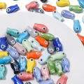 10PCS Retro Small Fish Beads Charms Ceramic Spacer Loose Beads For Jewelry Making Crafts Handmade DIY Bracelet Accessories. 