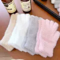 Fashion Winter Mink Velvet Five Finger Gloves Plush Warm Cold-proof Gloves Women Outdoors Cycling Solid Color Wistiti Mittens.