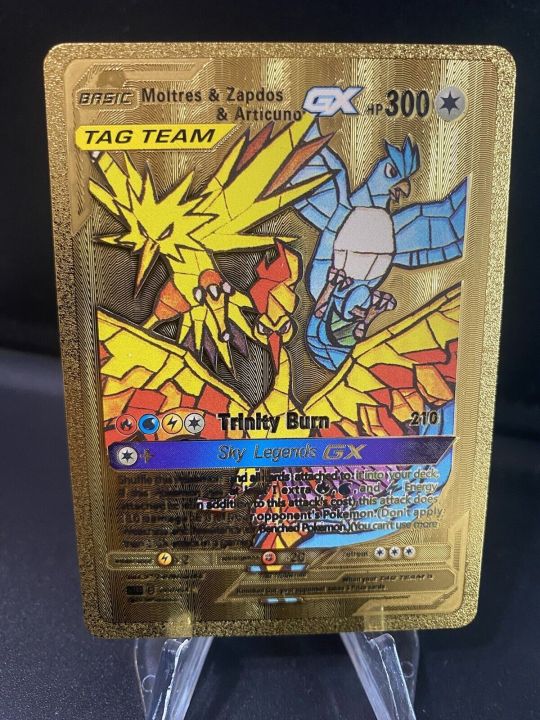 moltres zapdos articuno gx Tag Team Gold Foil Fan Art Values - MAVIN