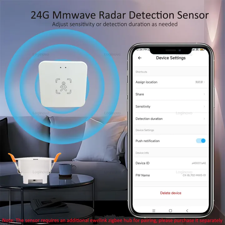 Zigbee%20Human%20Presence%20Sensor%2024G%20Radar%20Detector%20Smart%20Motion%20Sensor%20For%20Zigbee%202mqtt%20Home%20Assistant%20Ewelink%20APP%20Scene%20Linkage%20-%20Image%202