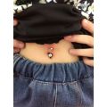 🎁1.6 bar length 2.5 cm premium Korean jewelry silver plated body jewelry navel ring piercing jewelry. 