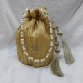 Embroidered fancy potli clutch golbag for wedding parties and gift. 