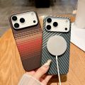Carbon Fiber Magnetic Charge Protection Phone Case For Magsafe iPhone 17 Air 16 15 PM 14 Plus 13 12 11 Pro Max Hard PC Cover. 