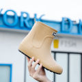 German Non-slip Rain Shoes Men Mid-calf Warm Rain Boots Plus Velvet Waterproof Shoes Kitchen Shoes Car Wash Fishing Shoes Women.