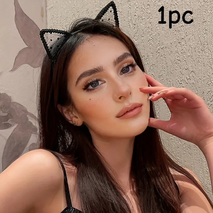 1%20Black%20Polka%20Dot%20Cat%20Ear%20Headband%20-%20Stylish%20Polyester%20Hair%20Accessory,%20Perfect%20for%20Holidays,%20Parties,%20and%20Cosplay;%20Cute%20and%20%20-%20Image%206