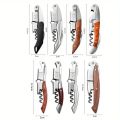 Professional Waiter's Corkscrew Premium Wood Handle Wine Opener with Foil Cutter Multifunction Portable Bottle Opener Bar Tool. 
