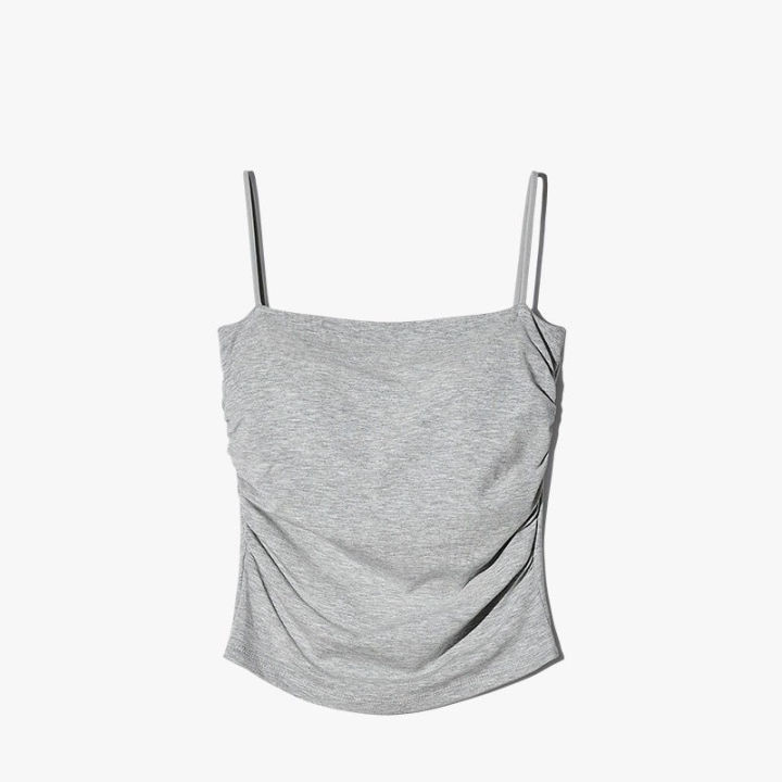 Women's%20Cotton%20Sling%20Camisole%20Crop%20Sleeveless%20Shirt%20Straps%20Skinny%20Tank%20Summer%20Simple%20Lady%20Bra%20Base%20-%20Image%203