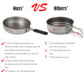 Tomshoo 1100ml Titanium Fry Pan Ultralight Grill Frying Pan with Folding Handle for Outdoor Cooking Camping Hiking Backpacking.
