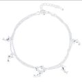 Dolphin Charm Bead Anklet Bracelet for Women – Stylish Silver Tone Ankle Chain Fashion Jewellery.