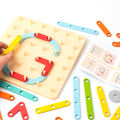Children Wooden Toys Creative Board Nail Board Geometric Column Set Construction Puzzle Geometric Pegboard Montessori Sensory. 