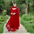 Red Chiffon Frock. 