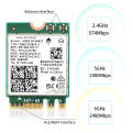 WiFi 6E AX210 Wireless Card Bluetooth 5.3 Tri Band 2.4G/5Ghz/6G Desktop Kit Antenna For Intel AX210NGW M.2 NGFF Wlan WiFi Card.