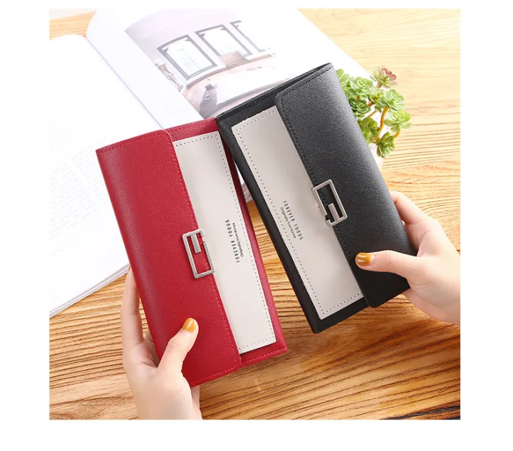 New%20Korean%20Style%20Women's%20Wallet%20Women's%20Clutch%20Long%20Wallet%20Buckle%20Multi-Card%20Slot%20Coin%20Purse%20-%20Image%206