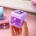 Cute Cartoon Melody Kuromi  Drawer Storage Box Mini Jewelry Finishing Box. 