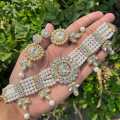 Double layer pearl chain choker set for women. 