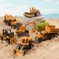 6pcs/set Toys for Boys Alloy Engineering Truck Toy Car Excavator Bulldozer Roller Miniature Model Diecast Kid Birthday . 