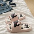 Printting Cute Bear Women Slippers Summer Indoor Soft Cartoon Sandals Bathroom Anti-slip Outdoor Comfy Men Leisure Shoes Couple.