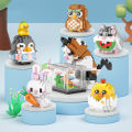 DIY Cute Animals Lion Corgi Dolphin Hamster Rabbit Dog Cats Fish Tanks Building Blocks Kit Girl Bricks Model Kids Toy Children. 